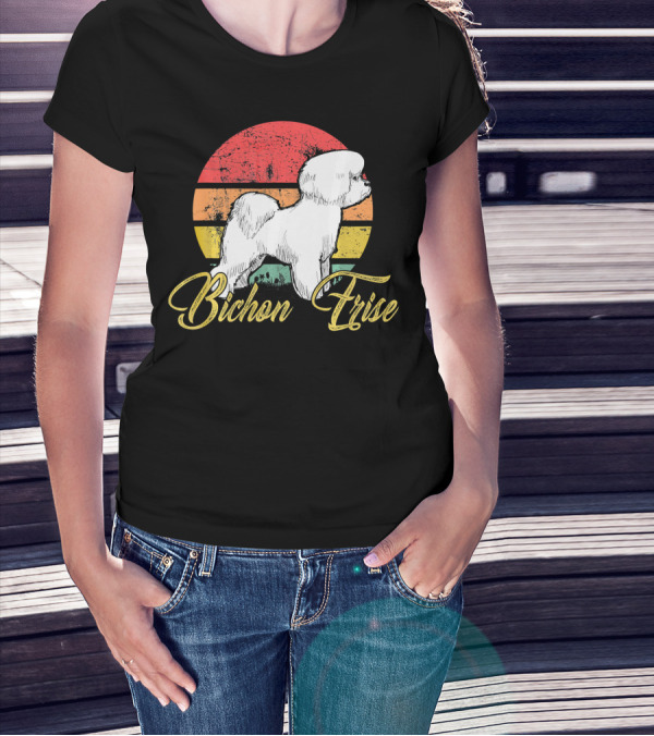 Bichon Frise Retro Sunset T-Shirt