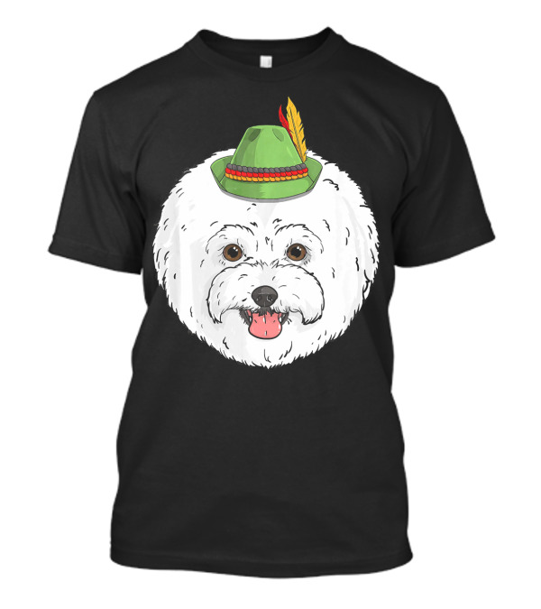 Bichon Frise Dog Oktoberfest German Bavarian Hat T-Shirt
