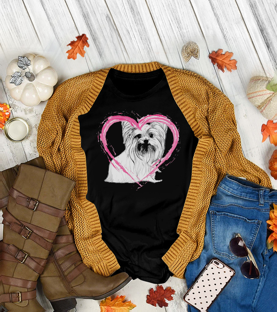 Yorkshire Terrier Yorkie Lover Heart T-Shirt