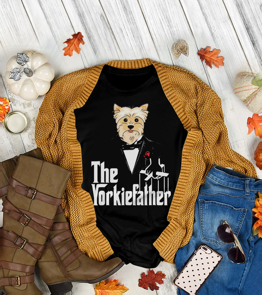 The Yorkiefather Mafia Dog Puppet tuxedo T-Shirt