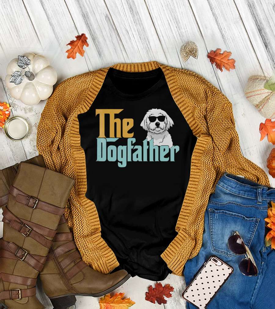 The Dogfather Bichon Frises in Sunglasses T-Shirt