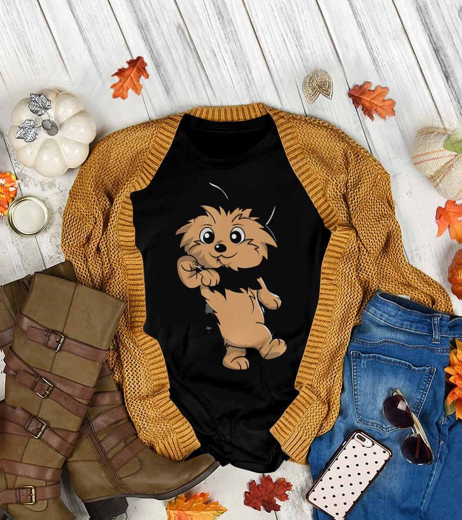 Yorkshire Terrier Cartoon Dog Dance Mode T-Shirt