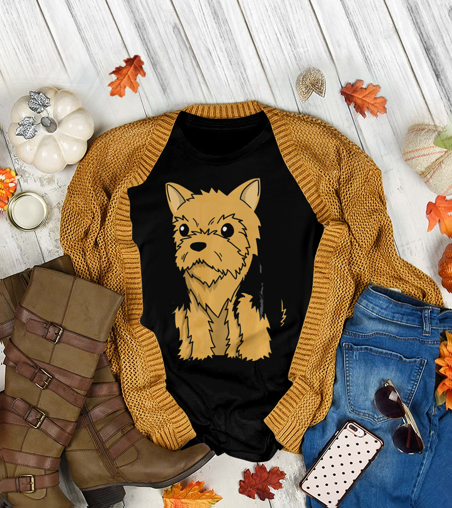 Yorkshire Terrier Cute Cartoon Dog T-Shirt