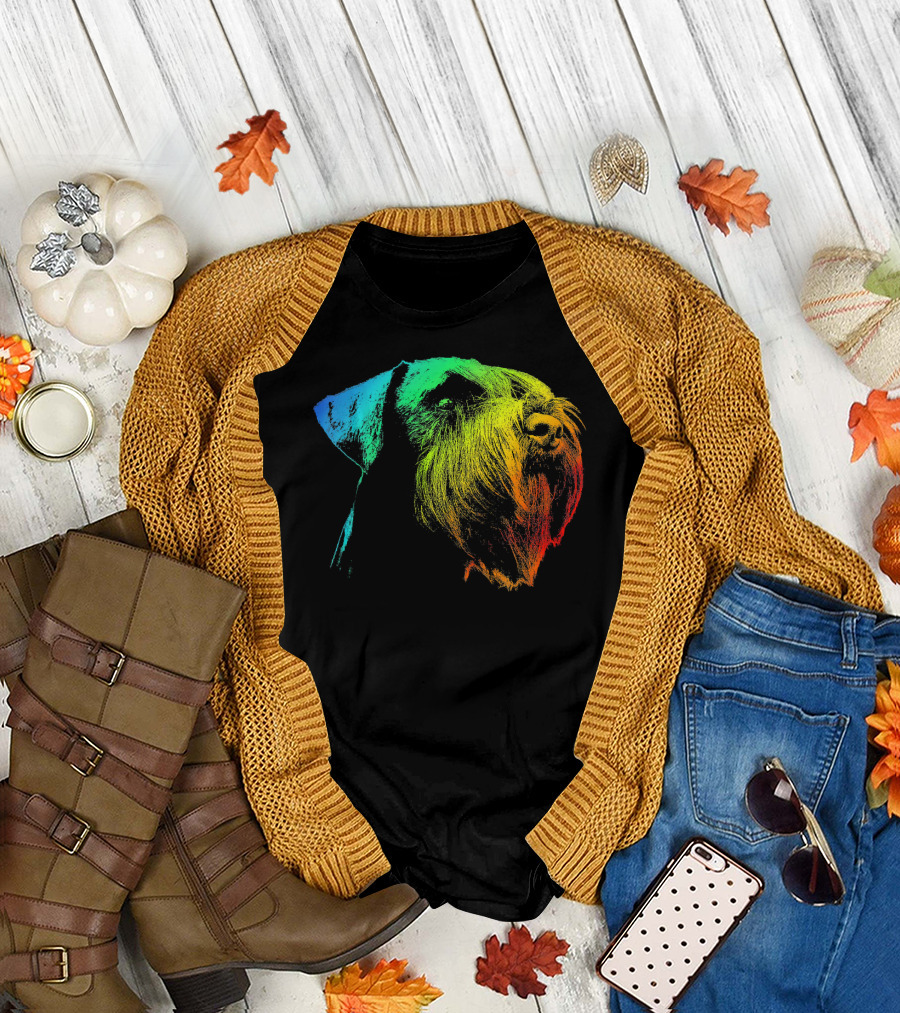 GIANT SCHNAUZER Vibrant Multicolor Rainbow T-Shirt