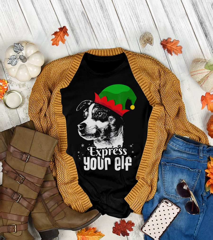 Express Your Elf Christmas Dog Rat Terrier T-Shirt