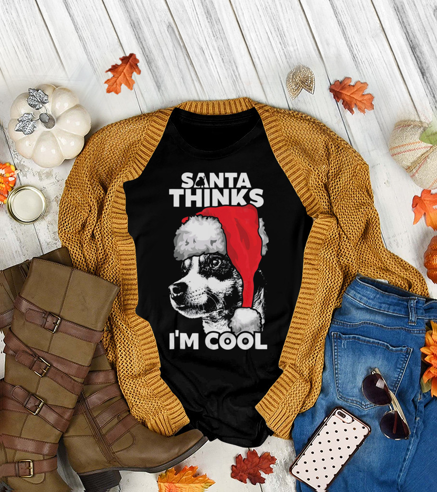 Santa Thinks I'm Cool Rat Terrier T-Shirt