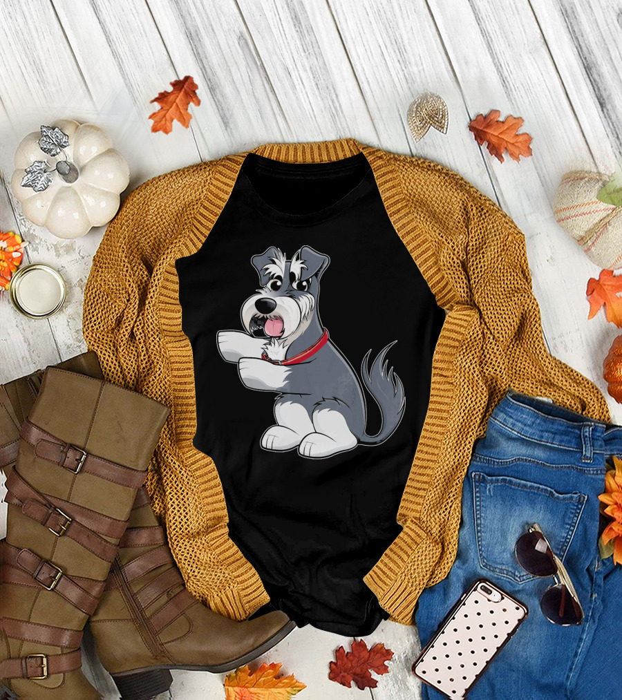 Funny Miniature Schnauzer Dab Dance Pose T-Shirt