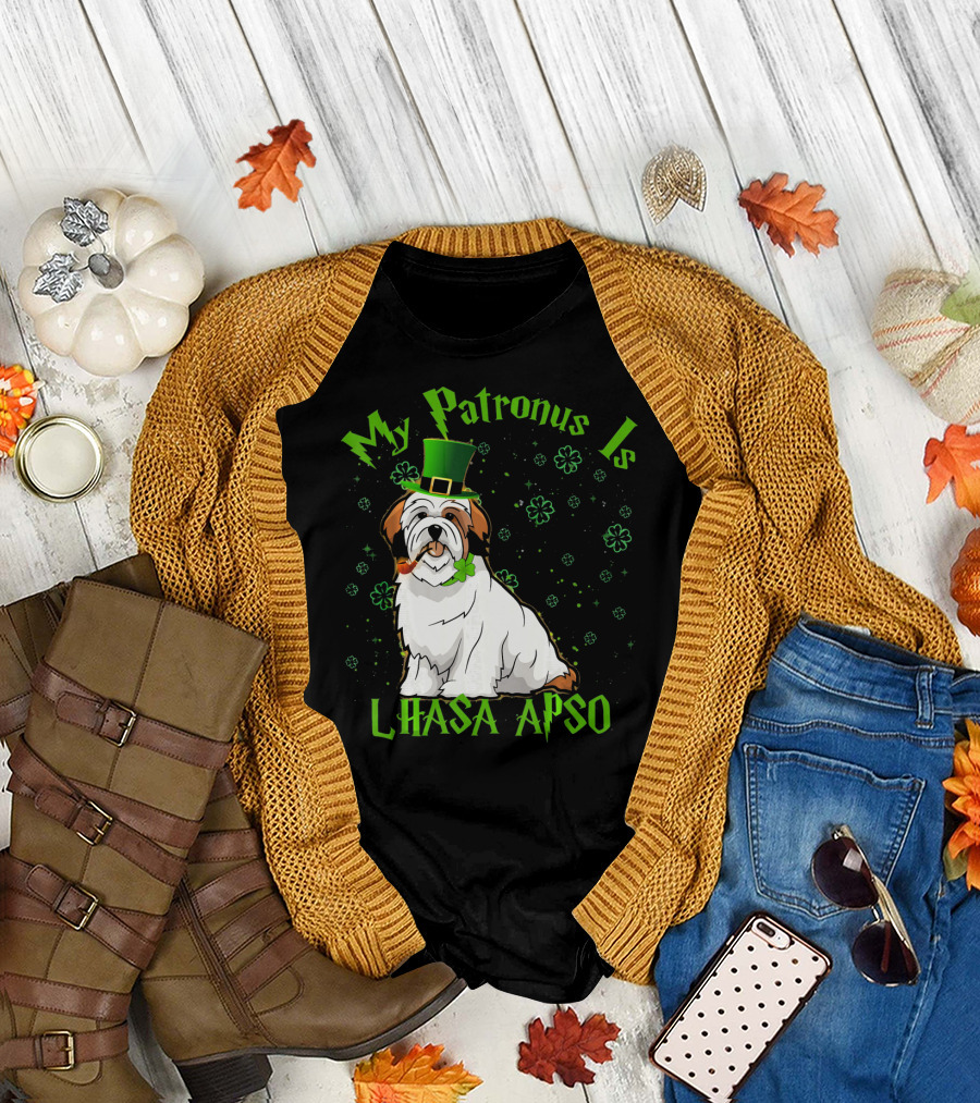 My Patronus Is Lhasa Apso St Patricks Day Dog T-Shirt