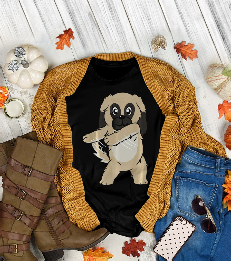 Pekingese Floss Dance Flossing Funny Dog Cute Dancing Pekingese T-Shirt