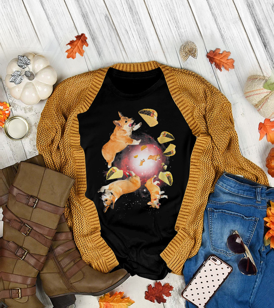 Walnut and 39th Corgi Tacos Space Adventure T-Shirt