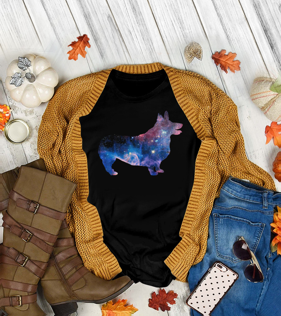 Cosmic Corgi Space Dog Galaxy T-Shirt