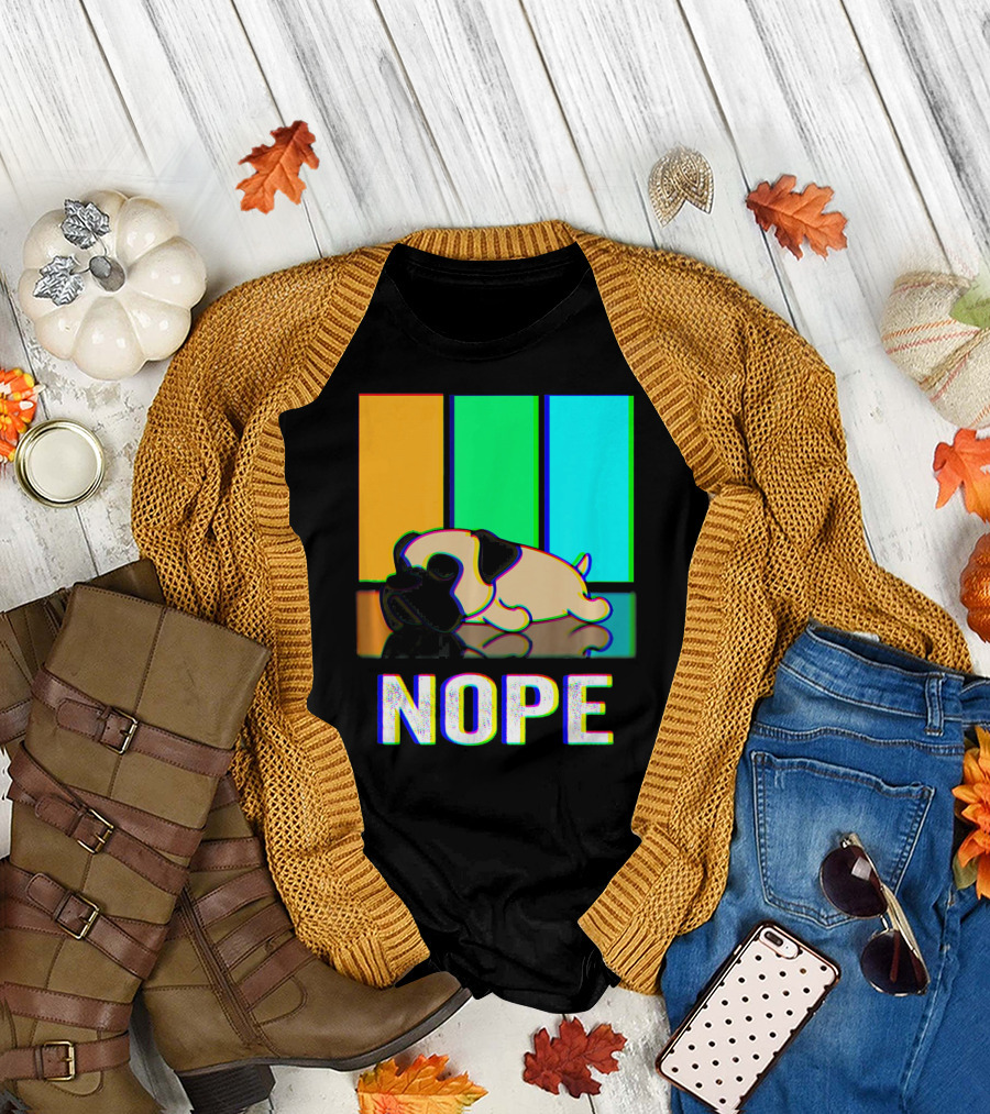 Nope Bullmastiff Not Today Dog Retro Colors T-Shirt