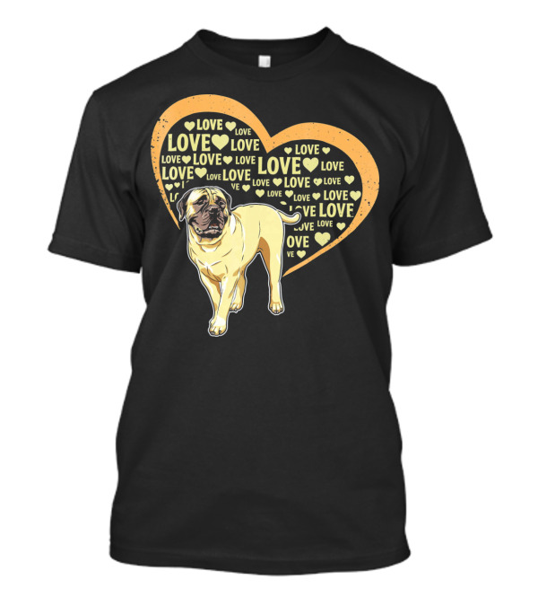 Love Bullmastiff Dog Heart T-Shirt