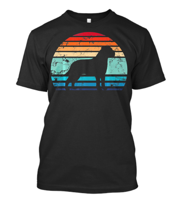 Vintage Bullmastiff Dog Lovers Retro Sunset Stripes T-Shirt