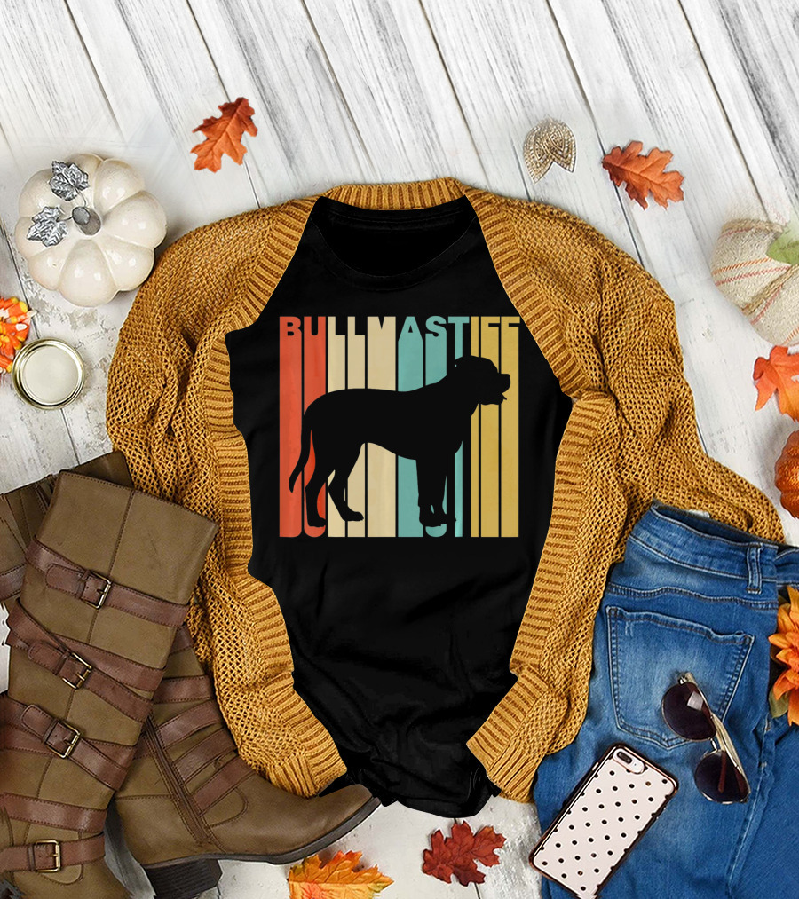 Bullmastiff Vintage Striped T-Shirt