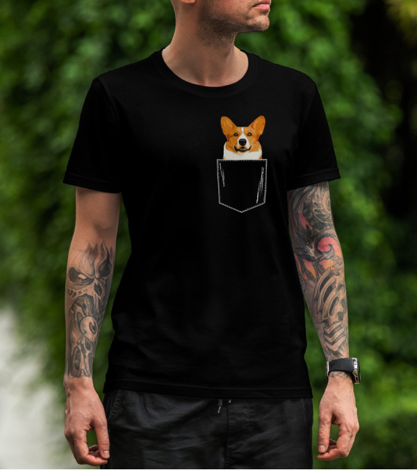 Perfect Corgi In Pocket Lover Funny Meme Cute Dog T-Shirt