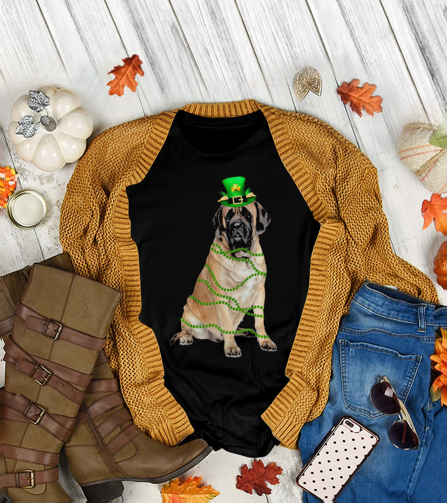 English Mastiff St Patricks Day with LED Light Hat T-Shirt