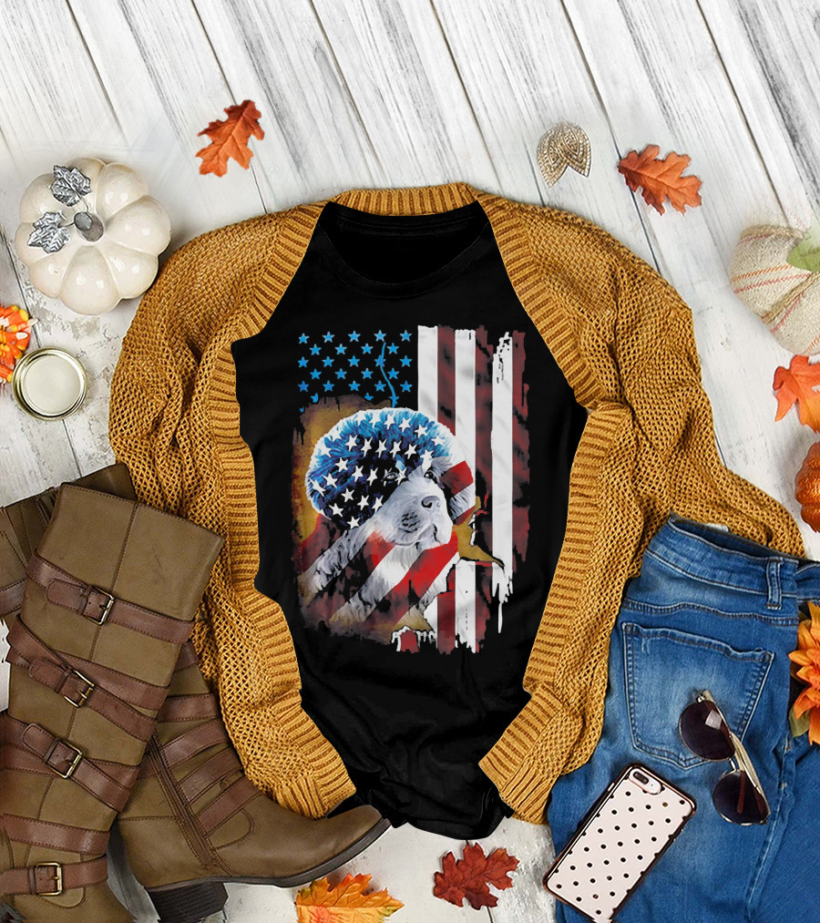 English Mastiff 4th Of July Patriotic American Flag T-Shirt