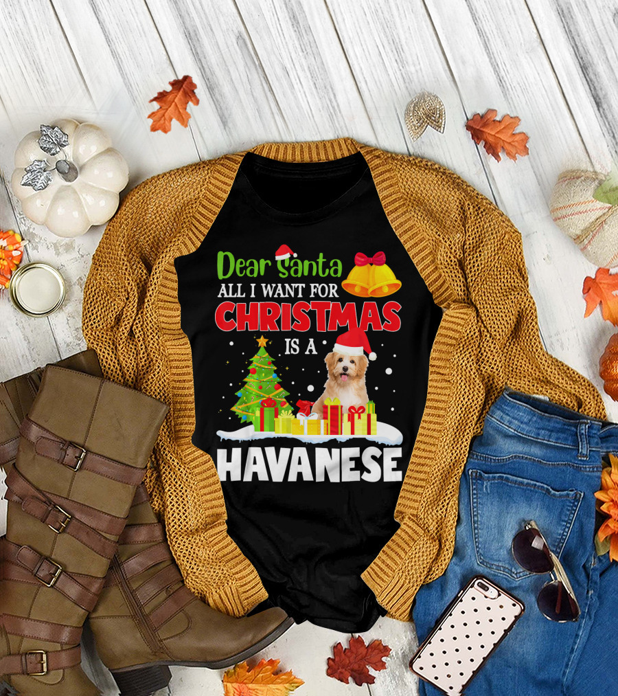 Dear Santa All I Want for Christmas Is a Havanese T-Shirt