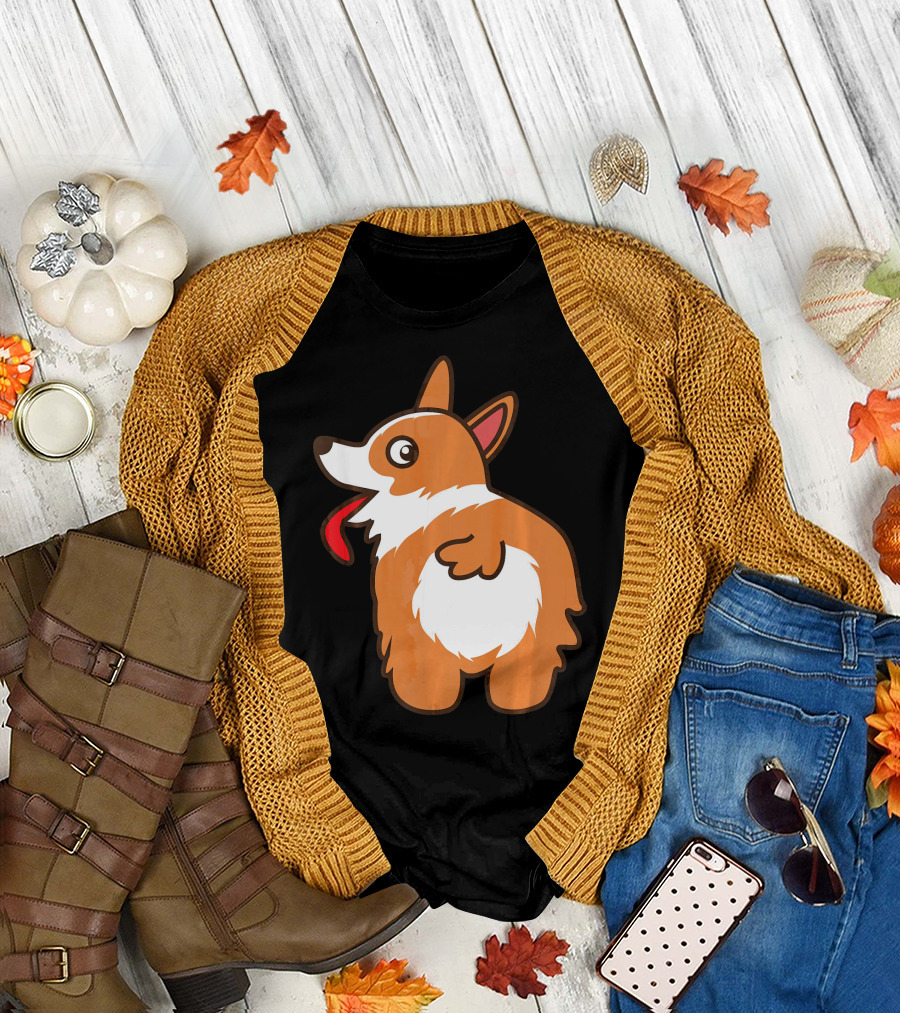 Corgi Dog Heart Butt Cool Love A Dog T-Shirt