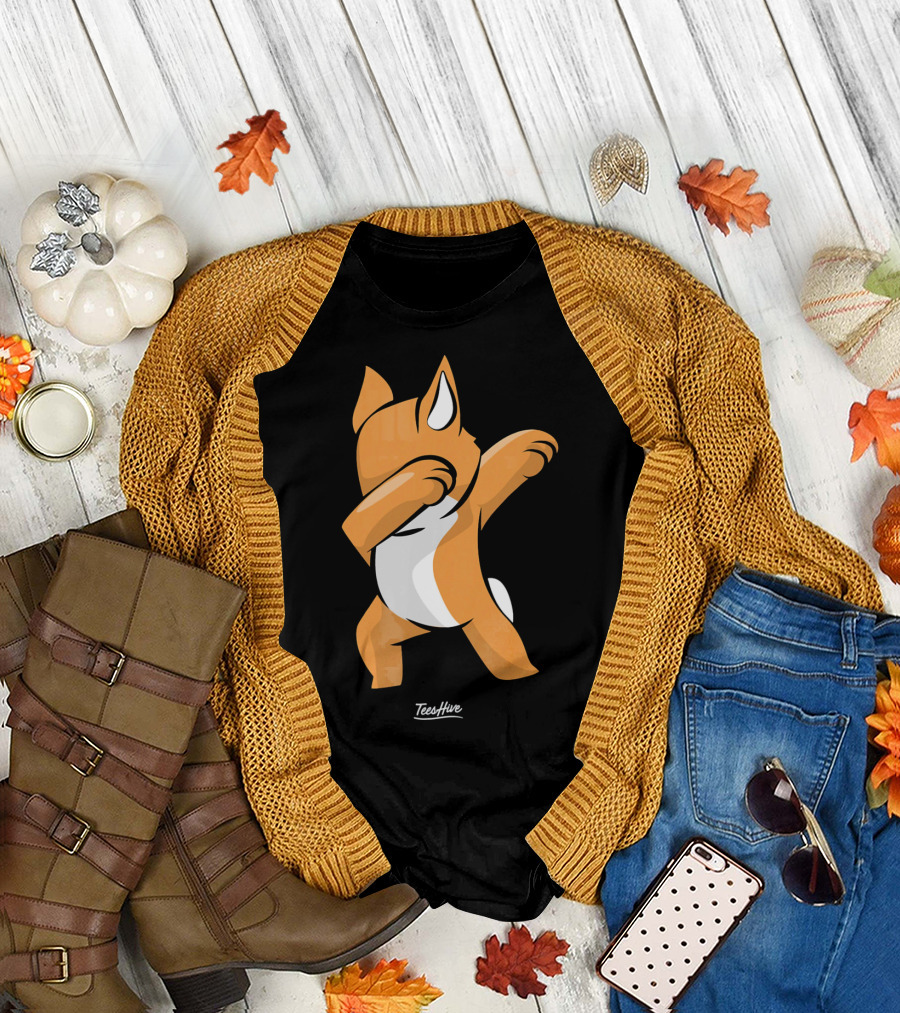 Dabbing Corgi Dab Cool Corgi Owner TeesHive T-Shirt
