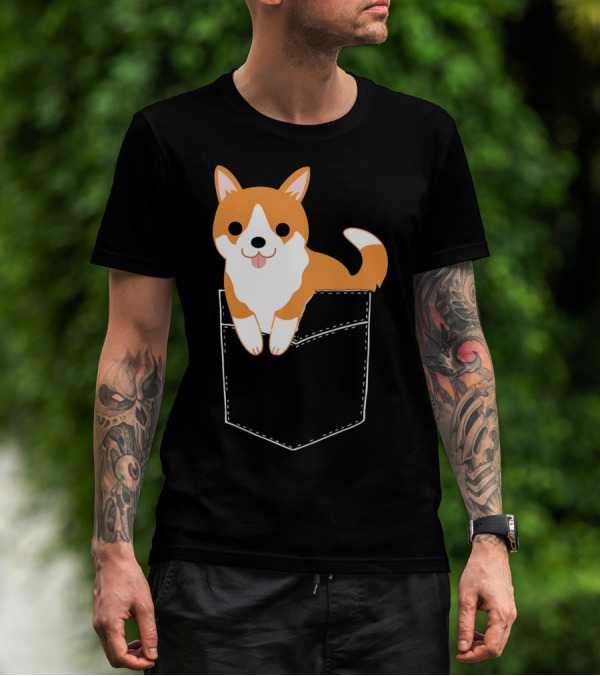 Corgi In Your Pocket Cute Funny Corg Dog T-Shirt
