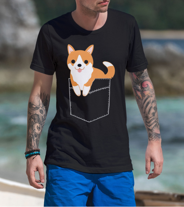 Corgi In Your Pocket Cute Funny Corg Dog T-Shirt