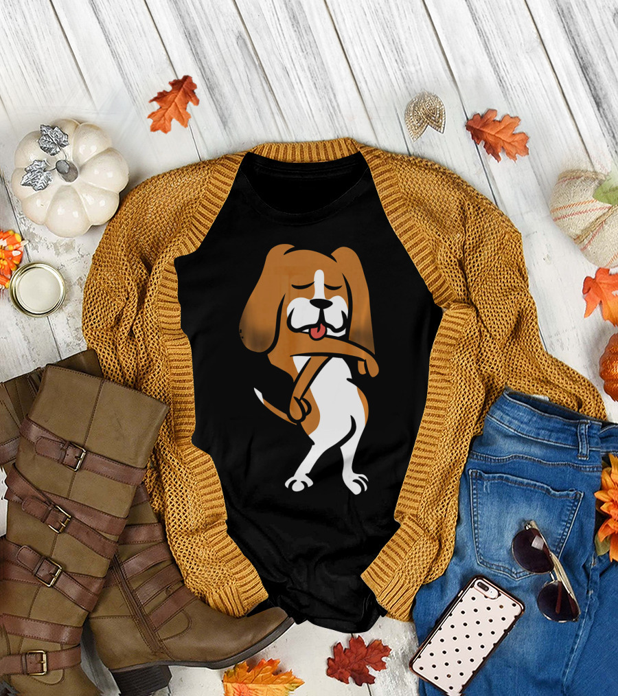 Basset Hound Doing Orange Justice Dance Move T-Shirt