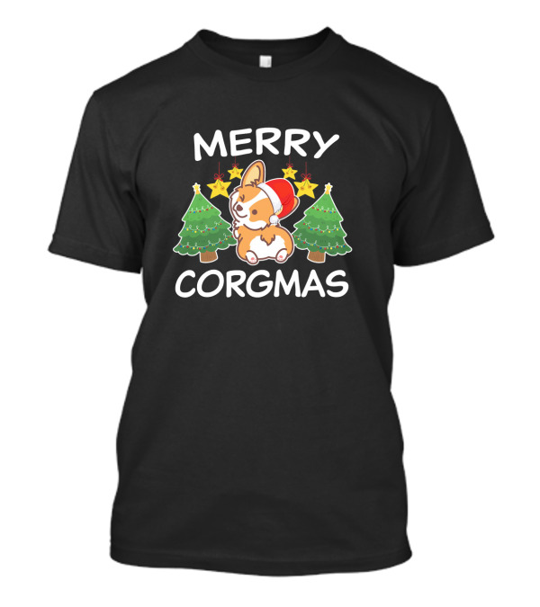 Merry Corgmas Corgi Dog Santa Christmas Welsh T-Shirt