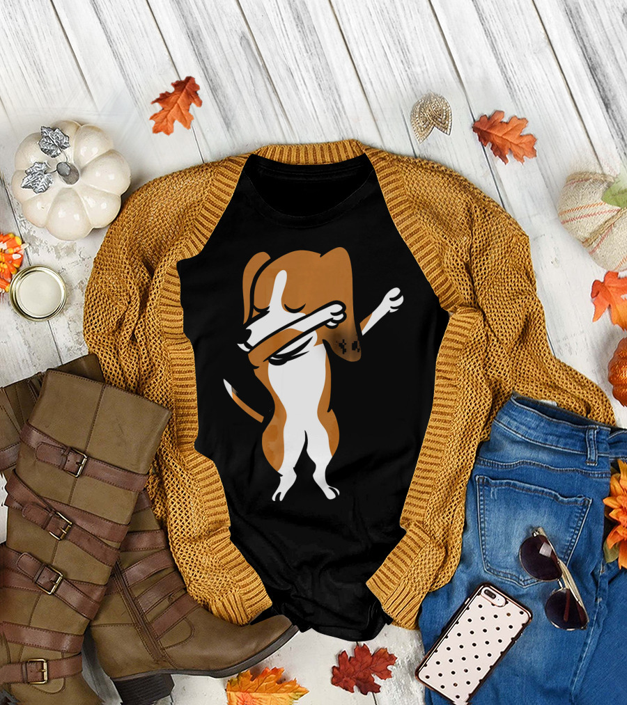 Dabbing Basset Hound Dab Dance Move Fun Canine T-Shirt