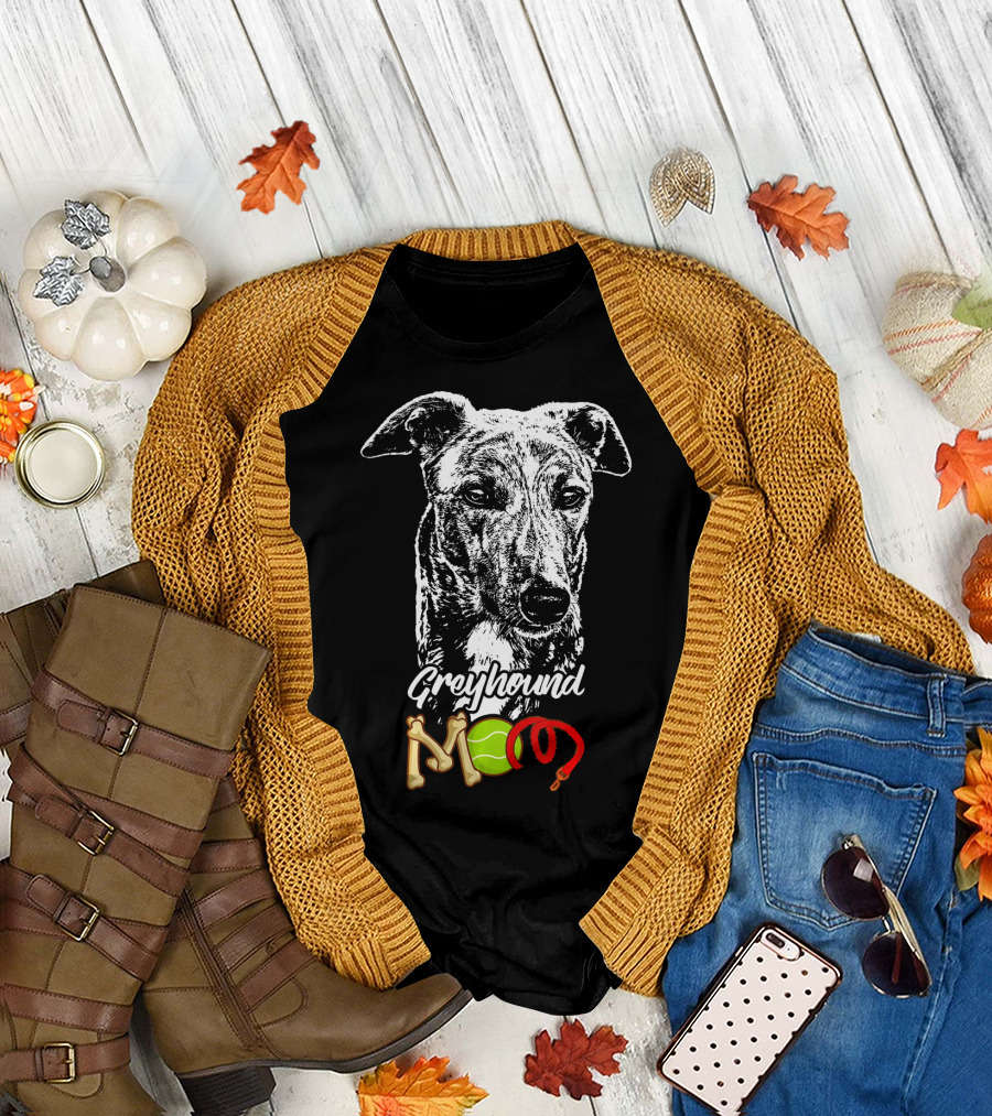 Greyhound Mom Bone Ball Leash T-Shirt