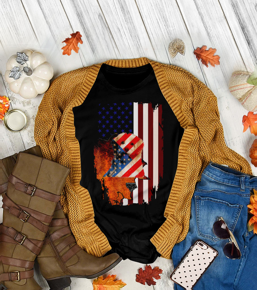 Havanese USA Flag 4th Of July Veterans American Dog T-Shirt