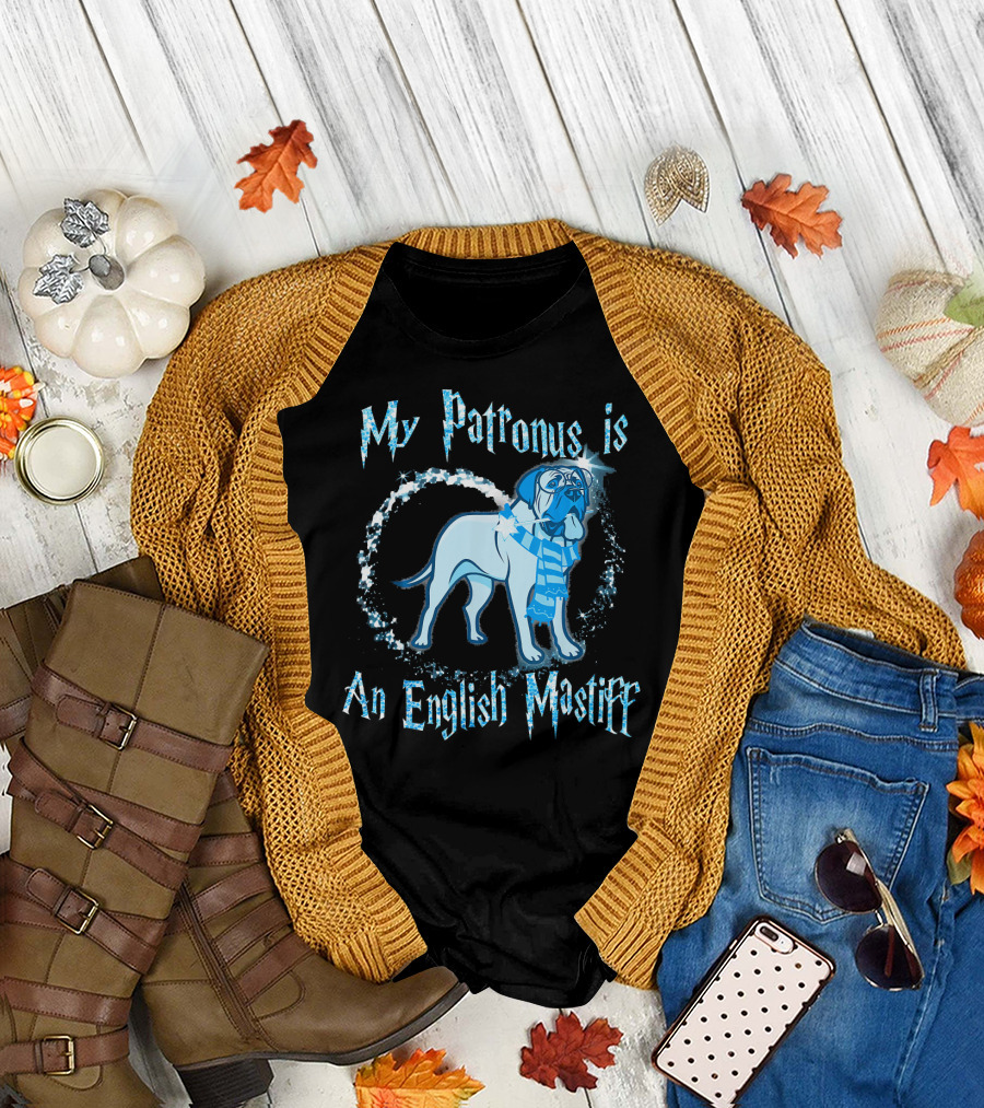 My Patronus Is an English Mastiff in Wizarding Style with Sparkling Magic T-Shirt