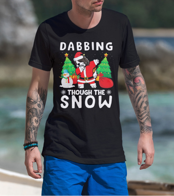 Dabbing Through The Snow Havanese Christmas Trees Snowman T-Shirt