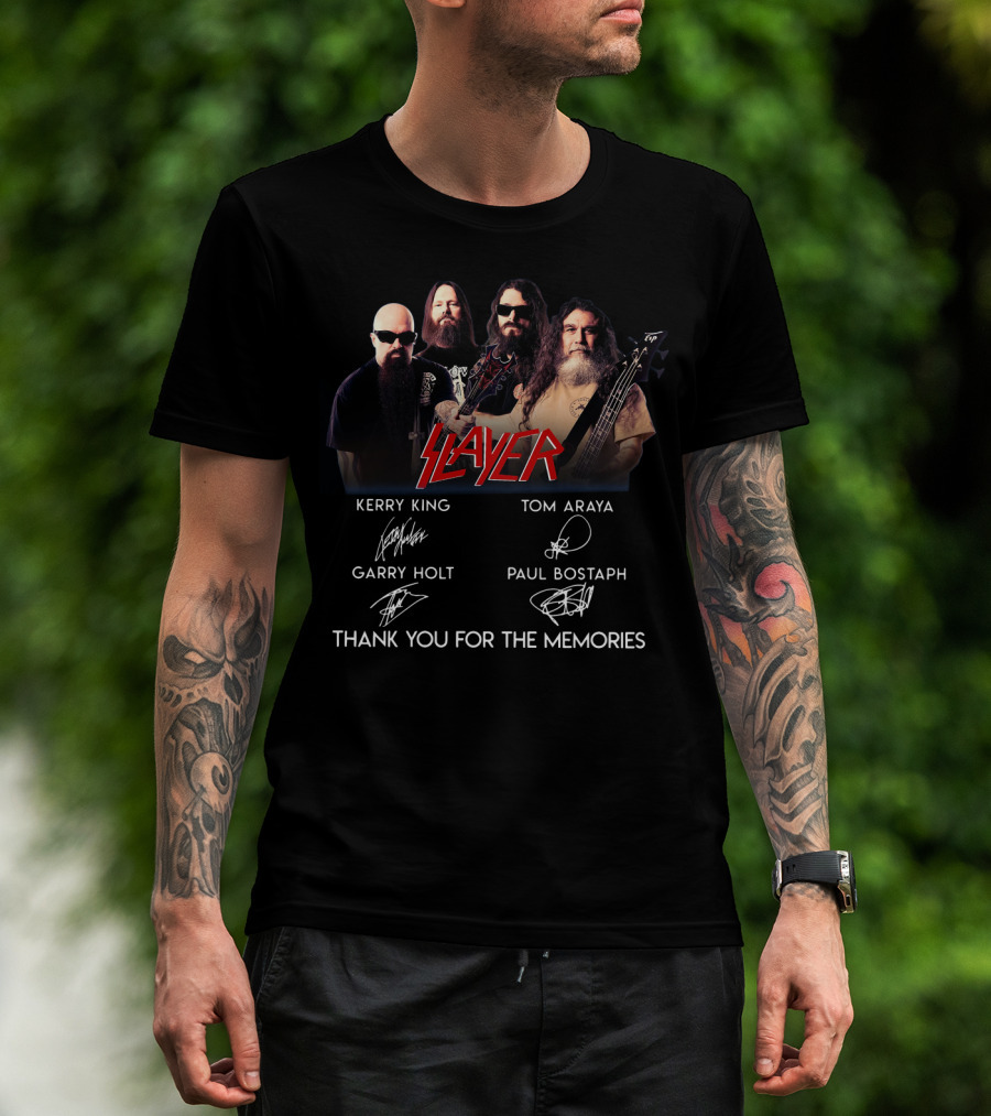 Slayer Kerry King Tom Araya Garry Holt Paul Bostaph Thank You For The Memories T-Shirt