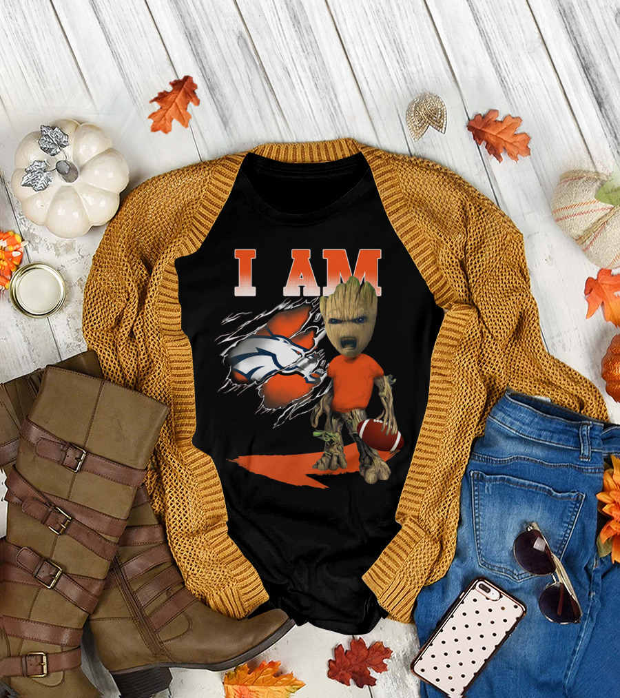 I Am Groot Denver Broncos Football T-Shirt