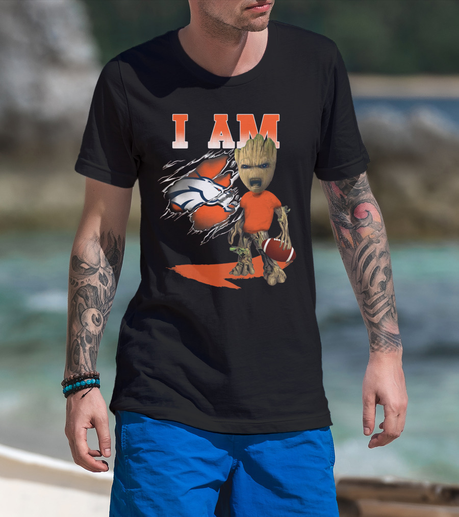 I Am Groot Denver Broncos Football T-Shirt
