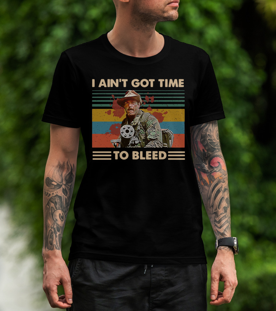 Blain Predator I Ain’t Got Time To Bleed Vintage Camo Gunner T-Shirt
