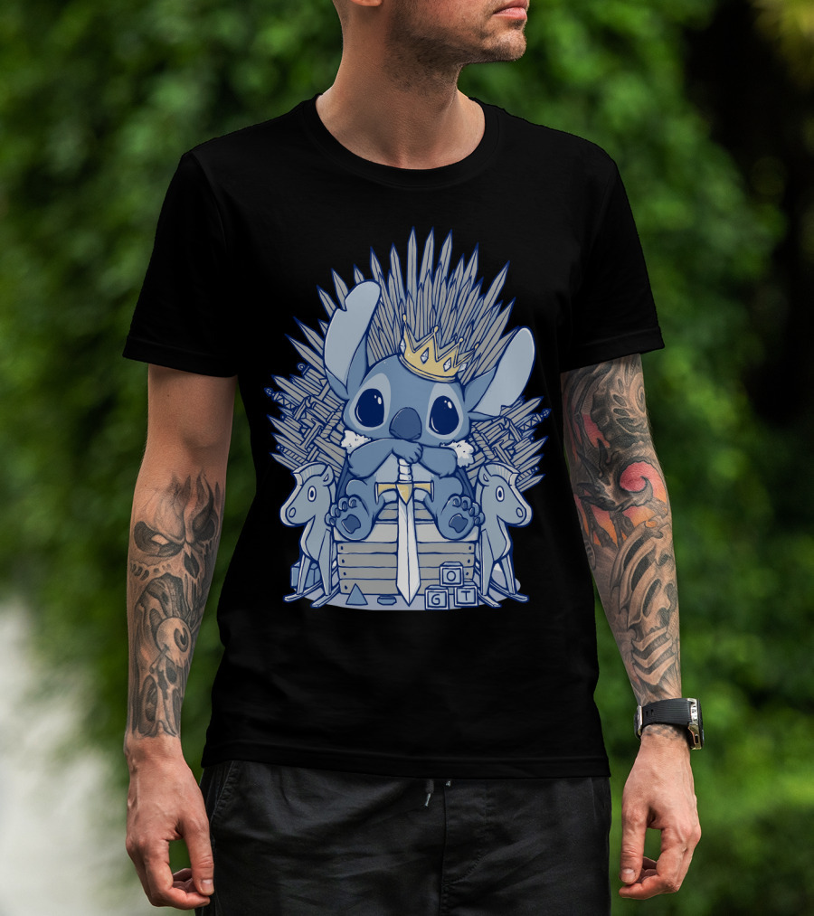 Stitch Iron Throne Crown Sword Game Of Thrones Style T-Shirt