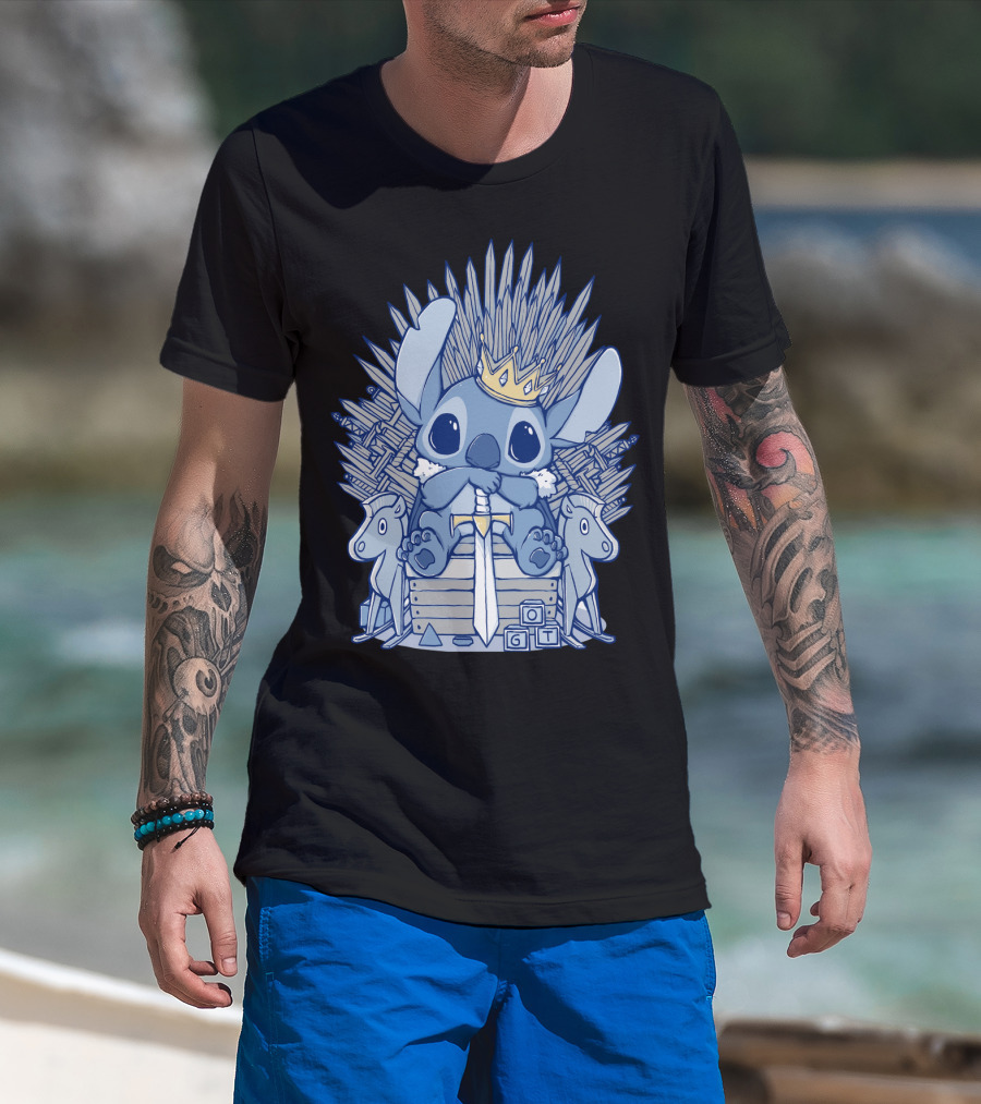 Stitch Iron Throne Crown Sword Game Of Thrones Style T-Shirt