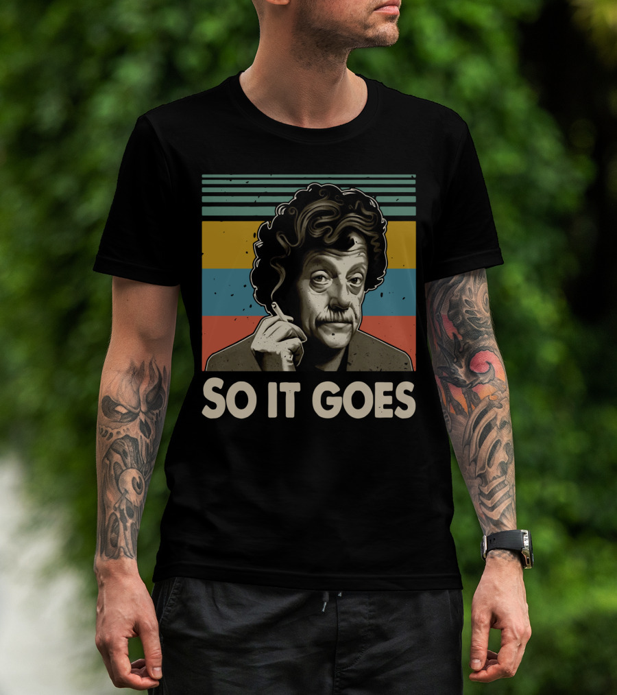 Kurt Vonnegut So It Goes Retro Stripes T-Shirt