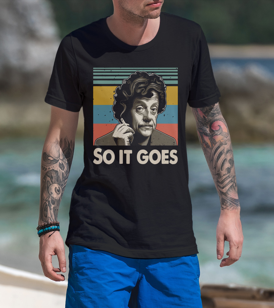Kurt Vonnegut So It Goes Retro Stripes T-Shirt