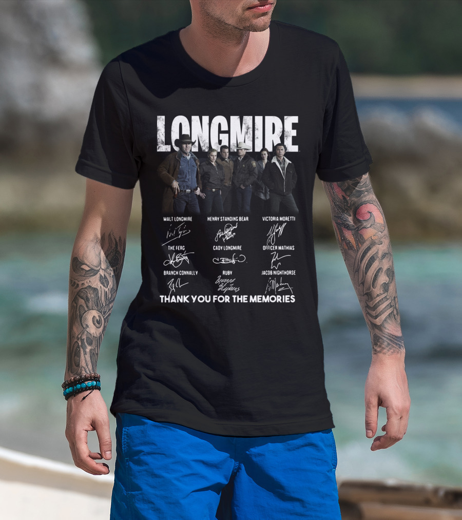 Longmire Characters Signatures Thank You For The Memories T-Shirt