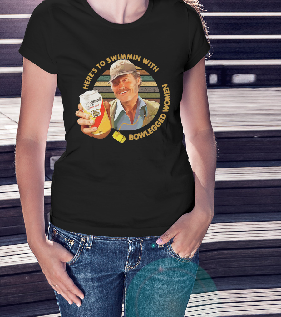 Quint Jaws Here’s To Swimmin With Bowlegged Women Vintage Beer Scene T-Shirt