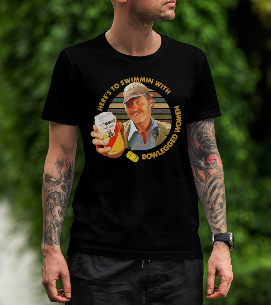 Quint Jaws Here’s To Swimmin With Bowlegged Women Vintage Beer Scene T-Shirt