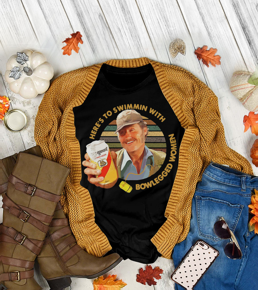 Quint Jaws Here’s To Swimmin With Bowlegged Women Vintage Beer Scene T-Shirt