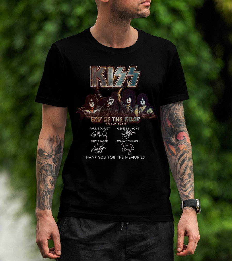 Kiss End Of The Road World Tour Thank You For The Memories Paul Stanley Gene Simmons Eric Singer Tommy Thayer T-Shirt
