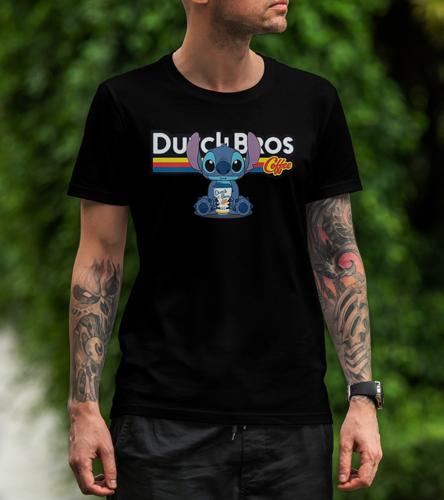 Stitch Holding Dutch Bros Coffee Cup T-Shirt