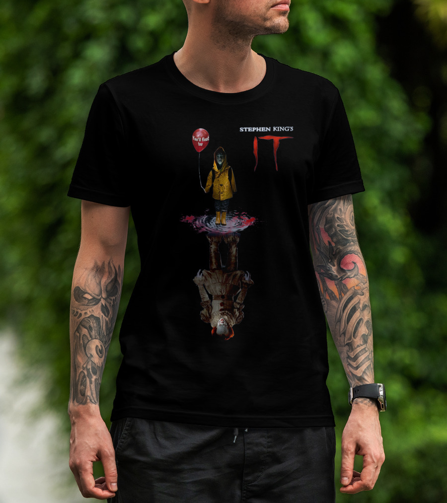 Stephen King's It Pennywise You’ll Float Too Balloon Raincoat Boy Reflection T-Shirt