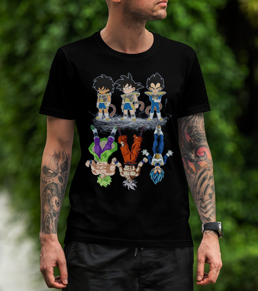 Broly Goku Vegeta Saiyan Evolution Half Saiyan Half Saiyan Gods T-Shirt